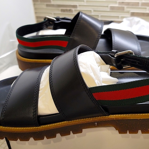 New Men's Unused Super High-End Couture Hand-Made Couture Cirano Gucci Sandals - Picture 13 of 16
